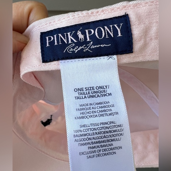 Polo Ralph Lauren PINK / Dark Blue Pony  Unisex Hat - Picture 7 of 9